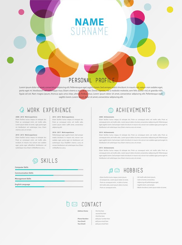 a cfo resume template that is too colorful and distracting