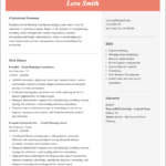 photo of a supervisor resume with header at the top