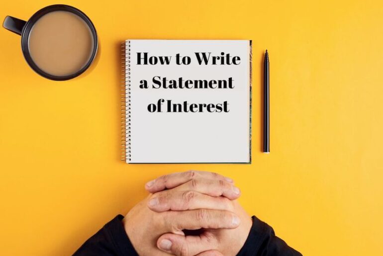 How to write a statement of interest on a notepad